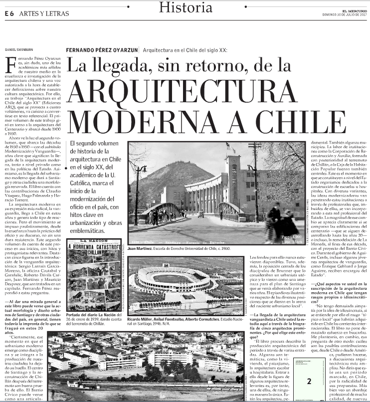 34 JUL Arquitectura en el Chile del Siglo XX en Artes y Letras de El Mercurio