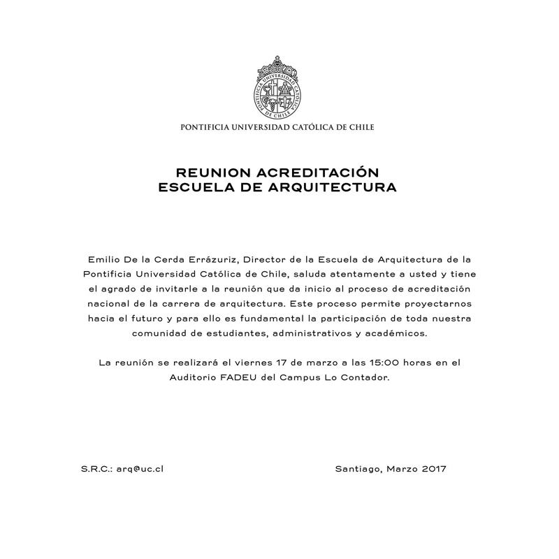 5.2 Invitación a Reunión acreditación nacional de arquitectura